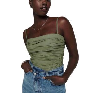 NWT Reformation Orion Top in Olive Green Size 10